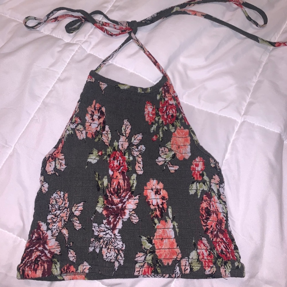 Floral Halter Crop Top